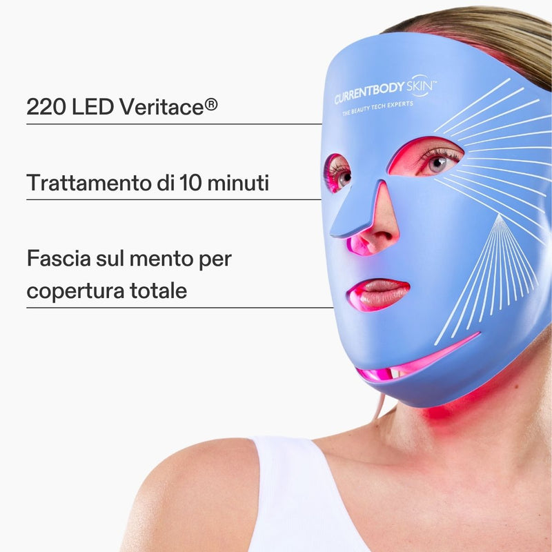 Maschera a luce LED blu CurrentBody Skin