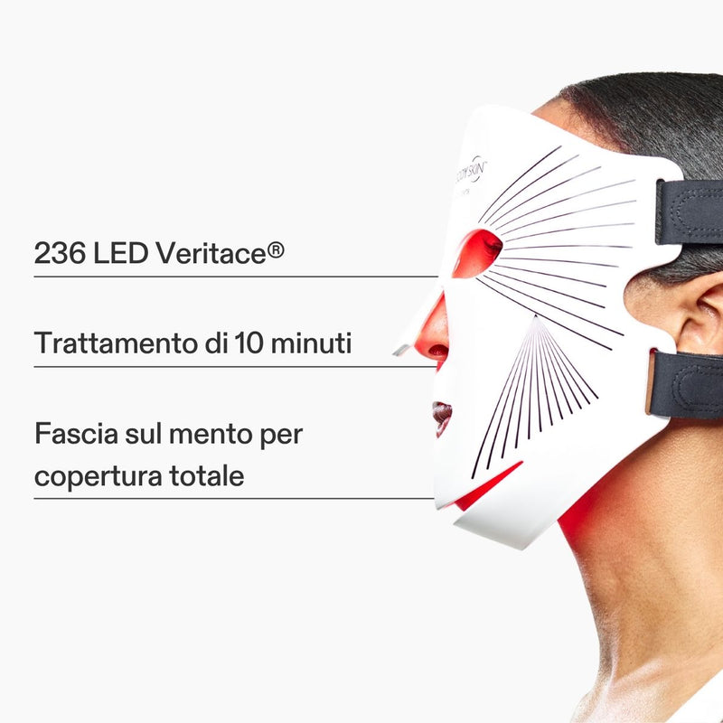 Vista laterale della maschera viso LED CurrentBody Serie 2 