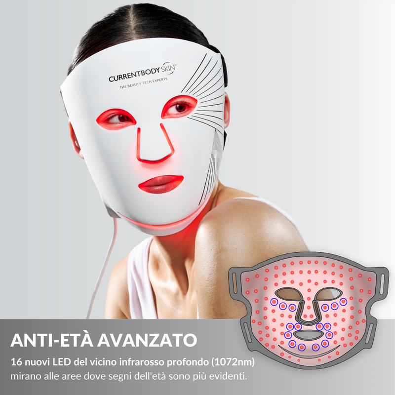 Maschera LED viso a luce rossa CurrentBody Skin