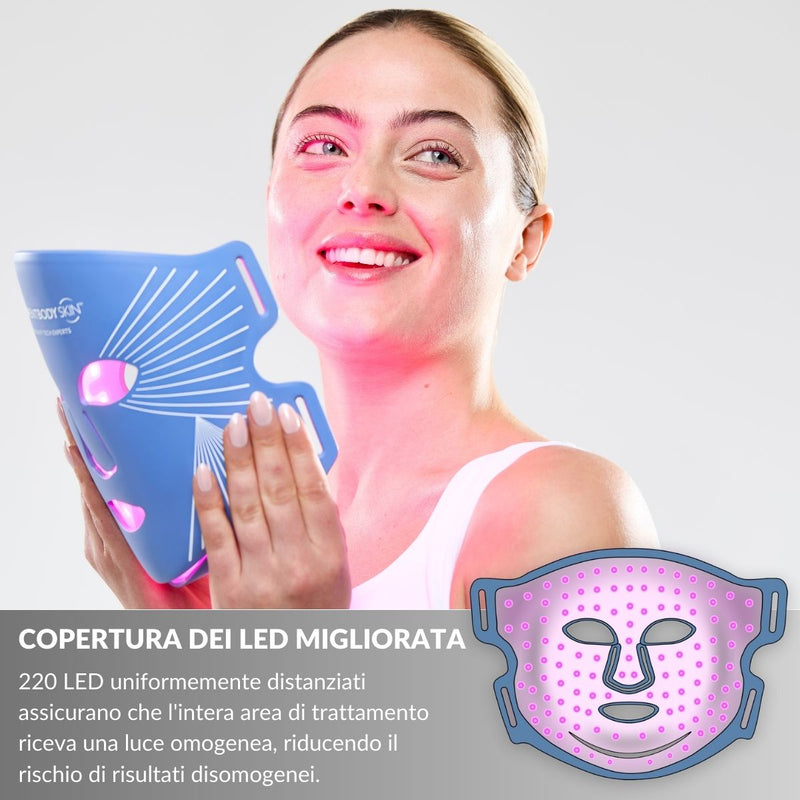 Maschera a luce LED blu CurrentBody Skin