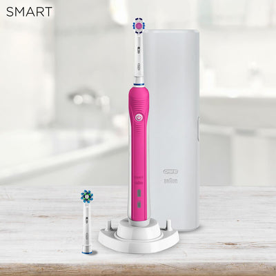 Spazzolino Elettrico Oral-B Smart 4 4000 3D bianco rosa abilitato Bluetooth + custodia da viaggio