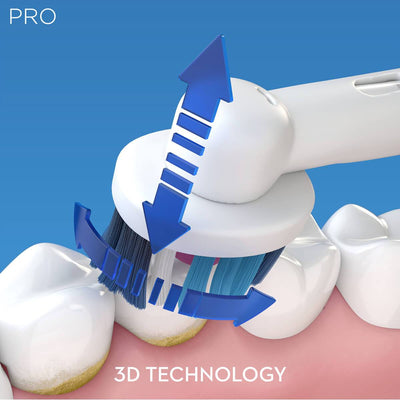 Spazzolino Elettrico Oral-B Pro 2 2500 3D bianco rosa + custodia da viaggio